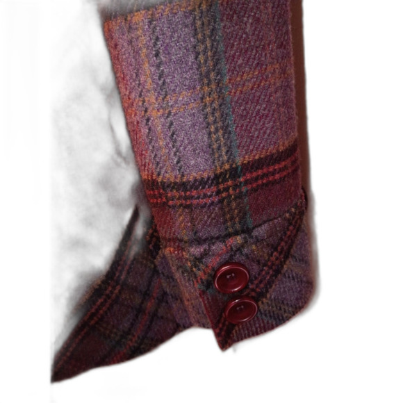 MODA INTERNATIONAL (BY VICTORIA'S SECRET) VINTAGE PLAID PEACOAT  XS - Picture 9 of 12